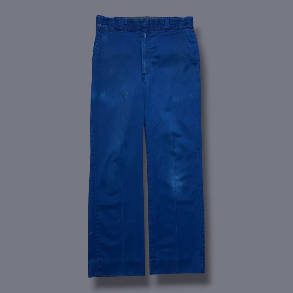 Vintage Sun Faded Pants 80s Navy Blue Union Made Chino Workwear Mens 32x30